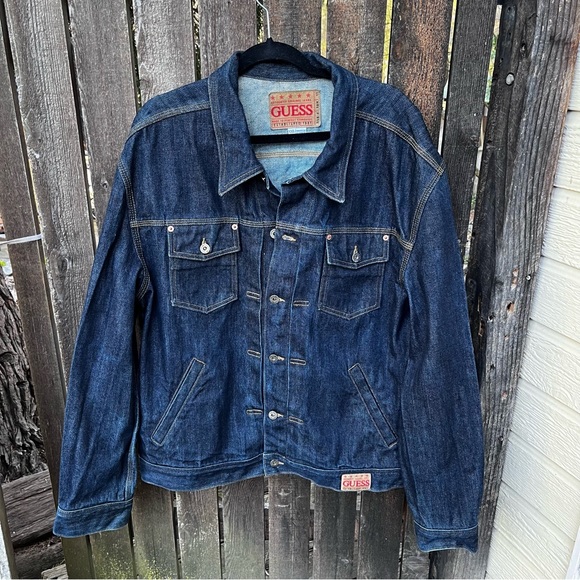 Guess Vintage 90’s Men’s Button Up Denim Jean Jacket Sz XXL - Picture 11 of 16